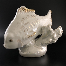 Статуэтка «Карп», Дулёво, фарфор, СССР, 1955-й г. 001921