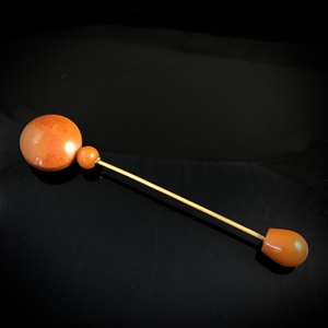 Шляпная булавка с прессованным янтарем, СССР, 1980-е гг 002003 - фото 23076