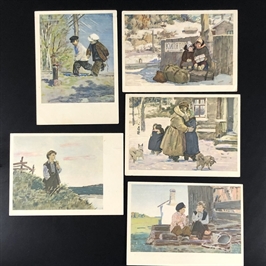 Открытое письмо ИЗОГИЗ , 5 шт, СССР, 1955 год. 000754