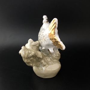 Статуэтка «Карп», Дулёво, фарфор, СССР, 1954-й г. 000986 - фото 12556