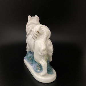 Статуэтка «Лайка», Гжель, фарфор, СССР, 1950-е гг. 001605 - фото 12820