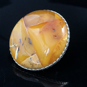 Брошь из природного балтийского янтаря «Мозаика» , 1970-е гг. 000929 - фото 1431