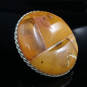 Брошь из природного балтийского янтаря «Мозаика» , 1970-е гг. 000929 - фото 1432