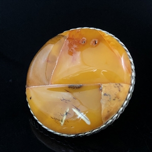 Брошь из природного балтийского янтаря «Мозаика» , 1970-е гг. 000929 - фото 1434