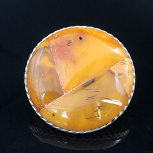 Брошь из природного балтийского янтаря «Мозаика» , 1970-е гг. 000929 - фото 1435