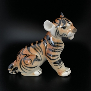 Статуэтка «Тигрёнок», фарфор, ЛФЗ, СССР, 1960-е гг. 001255 - фото 14733