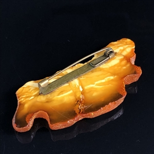 Брошь из цельного пейзажного янтаря, СССР, 1970-1980-е гг. 001368 - фото 1487