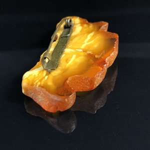 Брошь из цельного пейзажного янтаря, СССР, 1970-1980-е гг. 001368 - фото 1488