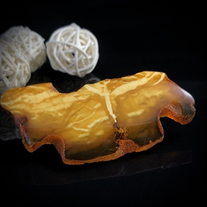 Брошь из цельного пейзажного янтаря, СССР, 1970-1980-е гг. 001368 - фото 1492