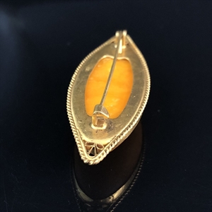 Брошь из цельного природного янтаря, СССР, 1965 год. 001679 - фото 1500