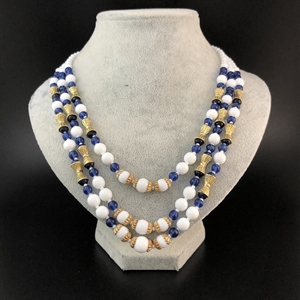 Трехрядное чешское колье из молочного стекла, Чехословакия 1970-е гг. 001560 - фото 15228