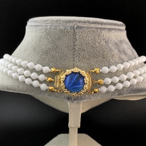 Трехрядное чешское колье из молочного стекла, Чехословакия 1970-е гг. 001560 - фото 15231