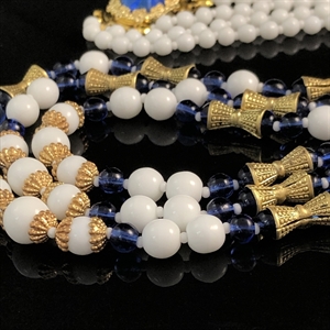 Трехрядное чешское колье из молочного стекла, Чехословакия 1970-е гг. 001560 - фото 15233