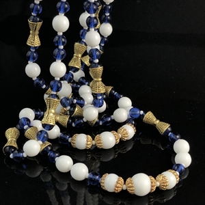 Трехрядное чешское колье из молочного стекла, Чехословакия 1970-е гг. 001560 - фото 15235