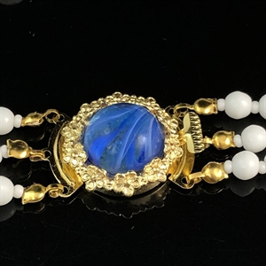 Трехрядное чешское колье из молочного стекла, Чехословакия 1970-е гг. 001560 - фото 15236