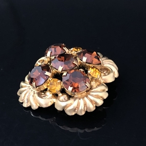 Чешская брошь «Коньячная», 1970-е гг. 001621 - фото 16287