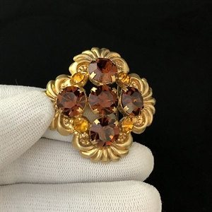 Чешская брошь «Коньячная», 1970-е гг. 001621 - фото 16291