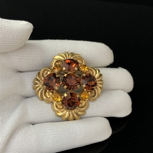 Чешская брошь «Коньячная», 1970-е гг. 001621 - фото 16292