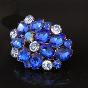 Чешская брошь «Синий иней», 1980-е гг. 001636 - фото 16746