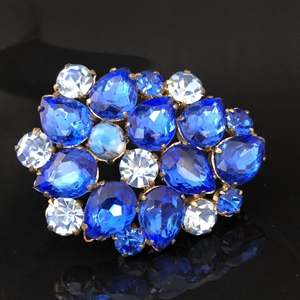 Чешская брошь «Синий иней», 1980-е гг. 001636 - фото 16747