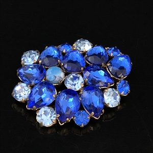 Чешская брошь «Синий иней», 1980-е гг. 001636 - фото 16748