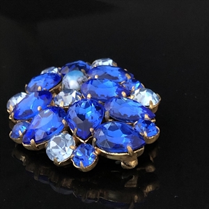 Чешская брошь «Синий иней», 1980-е гг. 001636 - фото 16749