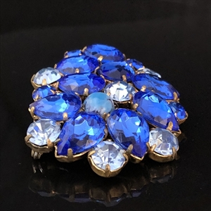 Чешская брошь «Синий иней», 1980-е гг. 001636 - фото 16750