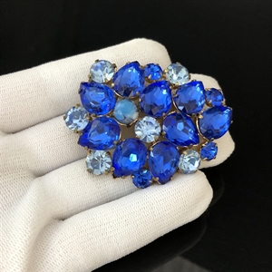 Чешская брошь «Синий иней», 1980-е гг. 001636 - фото 16751