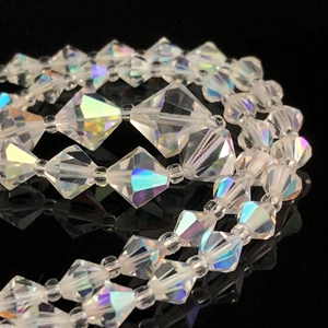 Чешские бусы с покрытием Aurora Borealis, 45 см, 1980-е гг. 001559 - фото 17493