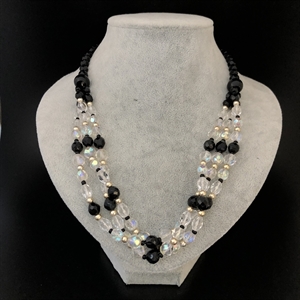 Чешские бусы с покрытием Aurora Borealis, 55 см, 1970-е гг. 001186 - фото 17556