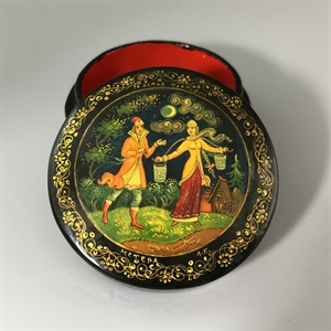 Шкатулка «По улице Мостовой», Мстера, папье-маше, СССР, 1980-е гг. 001198 - фото 19491