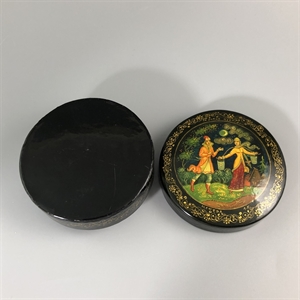 Шкатулка «По улице Мостовой», Мстера, папье-маше, СССР, 1980-е гг. 001198 - фото 19498