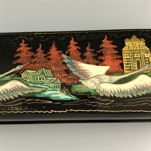 Шкатулка «Русский Север», Палех, папье-маше, СССР, 1980-е гг. 001203 - фото 19566