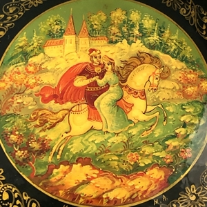 Шкатулка «Сказка», Мстера, папье-маше, СССР, 1980-е гг. 001197 - фото 19577