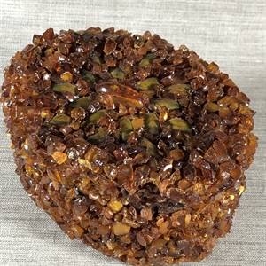 Шкатулка, папье-маше, янтарь, СССР, 1980-е гг. 000759 - фото 19616