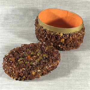 Шкатулка, папье-маше, янтарь, СССР, 1980-е гг. 000759 - фото 19617