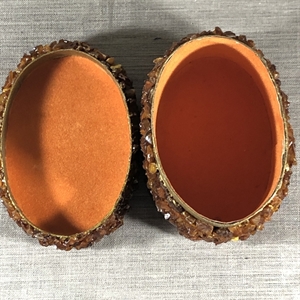 Шкатулка, папье-маше, янтарь, СССР, 1980-е гг. 000759 - фото 19619