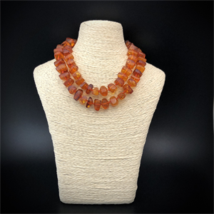 Бусы из термообработанного янтаря ручной огранки, СССР, 1980-е гг. 001870 - фото 20580