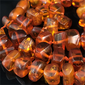 Бусы из термообработанного янтаря ручной огранки, СССР, 1980-е гг. 001870 - фото 20582