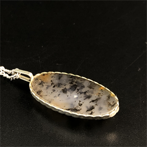 Подвеска из мохового агата , Россия , 2000-е гг. 001838 - фото 20617