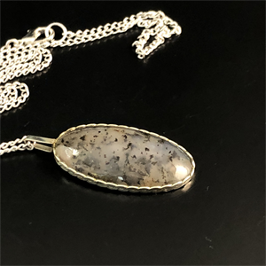 Подвеска из мохового агата , Россия , 2000-е гг. 001838 - фото 20618