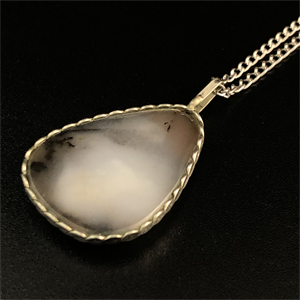 Подвеска из мохового агата «Дымка», Россия , 2000-е гг. 001836 - фото 20637