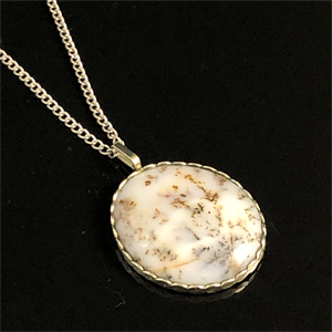 Подвеска из мохового агата «Зима», Россия , 2000-е гг. 001830 - фото 20641