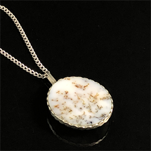 Подвеска из мохового агата «Зима», Россия , 2000-е гг. 001830 - фото 20643