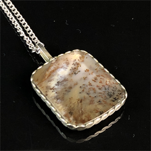 Подвеска из мохового агата «Осень», Россия , 2000-е гг. 001832 - фото 20664