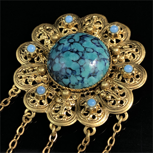 Чешская брошь с подвесками , 1970-е гг. 001853 - фото 20813