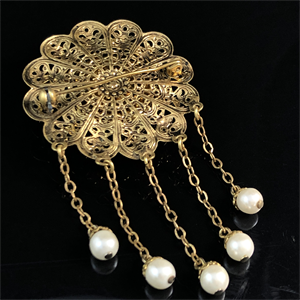 Чешская брошь с подвесками , 1970-е гг. 001853 - фото 20816