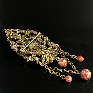 Чешская брошь с подвесками , 1970-е гг. 001887 - фото 21014