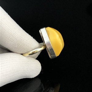 Винтажное кольцо с натуральным природным янтарем, Россия, 1990-е гг. 001824 - фото 2132