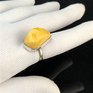 Винтажное кольцо с натуральным природным янтарем, Россия, 1990-е гг. 001824 - фото 2134